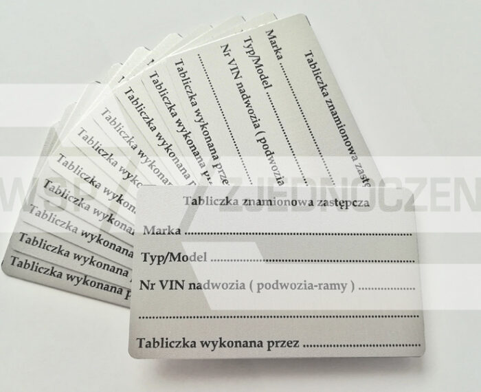 Tabliczka zastępcza - aluminium - UWSP ZJEDNOCZENIE Toruń