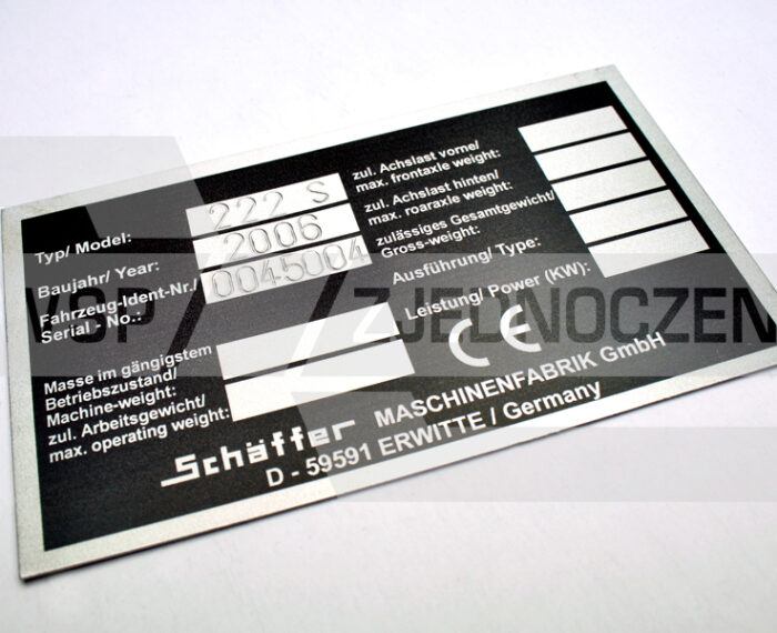 Tabliczka znamionowa odtworzona - aluminium - UWSP ZJEDNOCZENIE Toruń