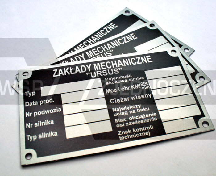 Tabliczka na traktor -URSUS - UWSP ZJEDNOCZENIE Toruń