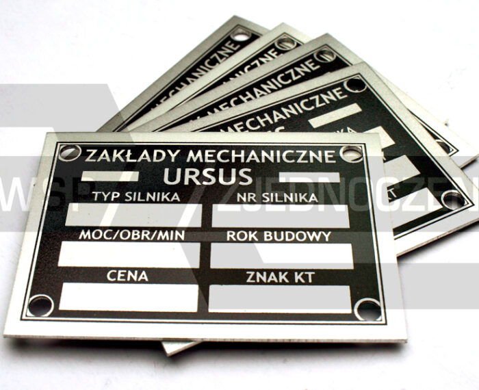 Tabliczka URSUS - aluminium - UWSP ZJEDNOCZENIE Toruń